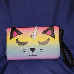 Rainbow Cat Unicorn Wristlet